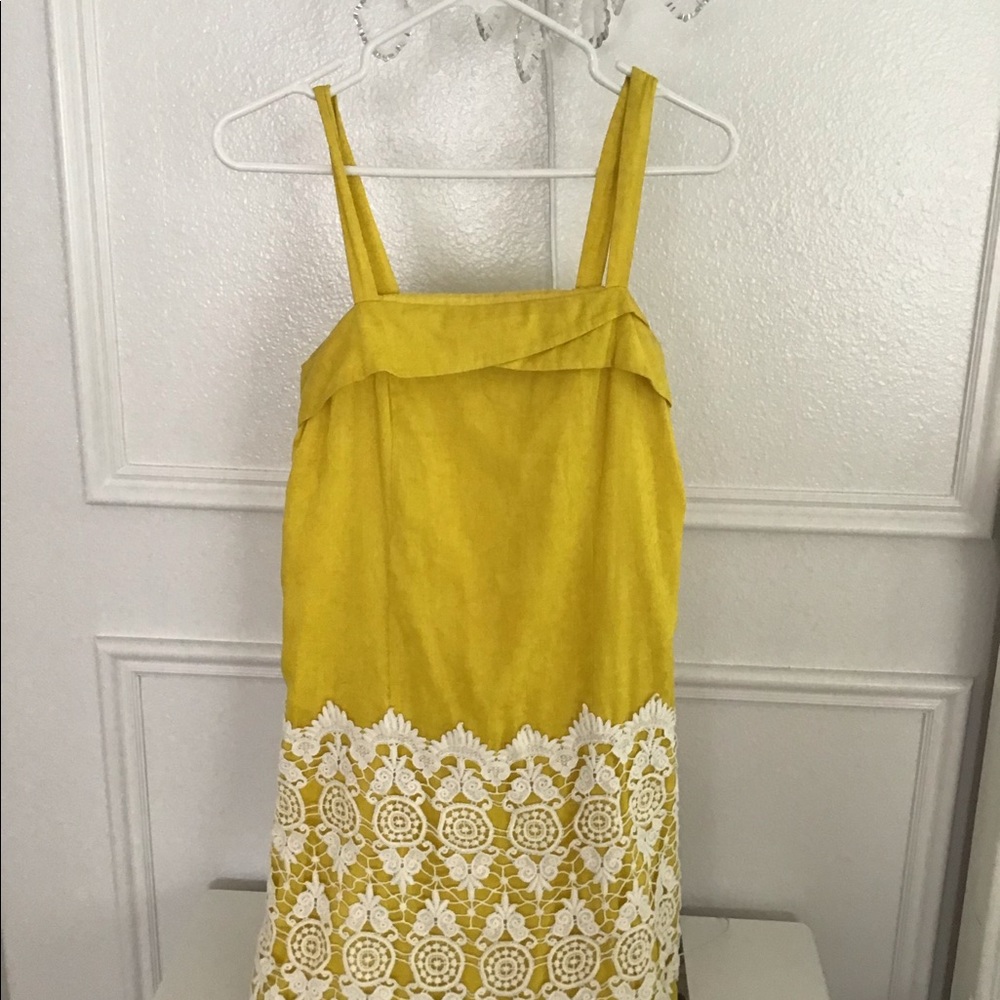 Anthropologie yellow floral dress🌸